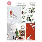 Weihnachtshaustiere - Weihnachts-Baumwolle, 5-teiliges Fat Quarters-Paket zum Quilten und Basteln